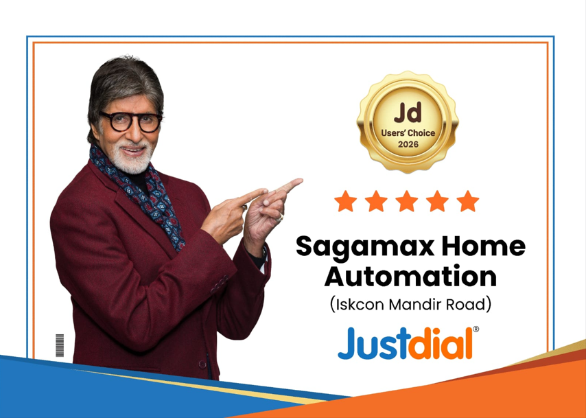 Sagamax Home Automation Justdial Users' Choice Award 2025 Siliguri